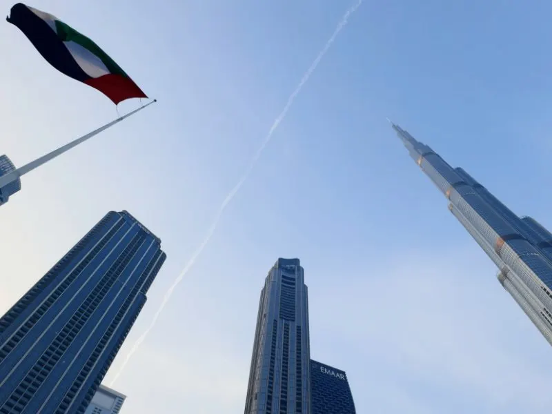 Burj Khalifa con bandiera UAE