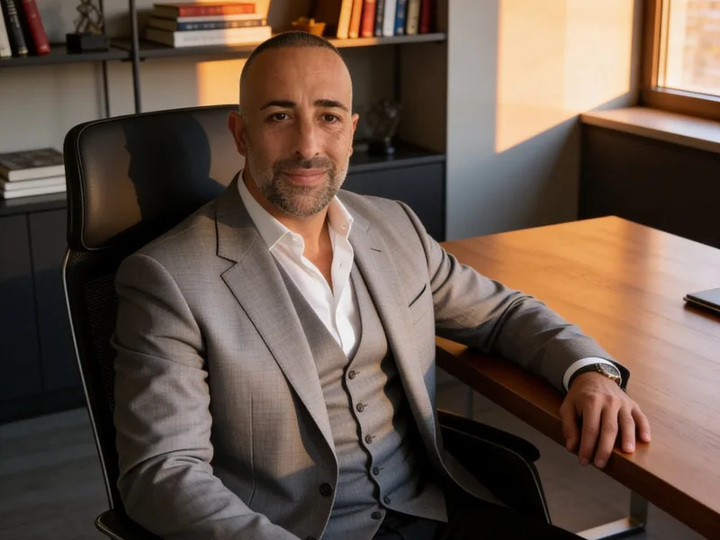 Riccardo Lucietti in his Dubai office